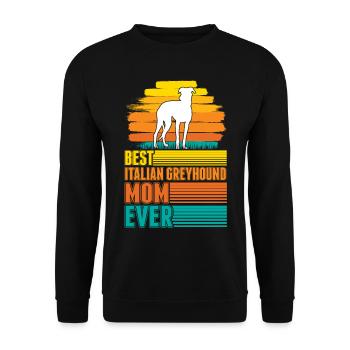 Italian Greyhound Mom - Unisex Sweatshirt - black - Front - Alina (178cm) & Michal (187cm)