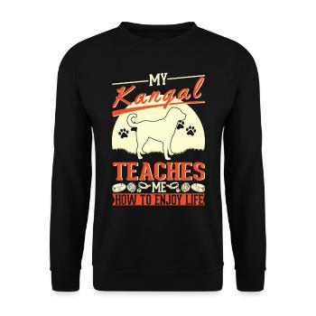 Mon Kangal m’apprend à profiter de la vie Kangal - Sweat-shirt Unisexe - noir - Devant - Alina (178cm) & Michal (187cm)