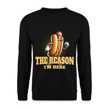 Reason I'm Here Retro Vintage Design 4. - Unisex Sweatshirt - black - Front - Alina (178cm) & Michal (187cm)