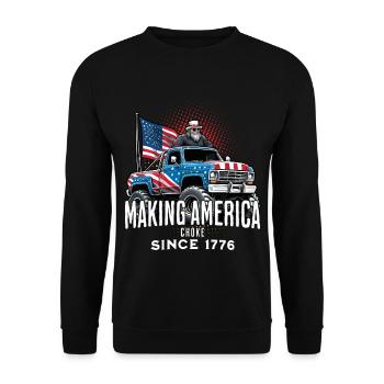 Amerika Ersticken Seit 1776 4. Juli - Unisex Pullover - Schwarz - Vorne - Alina (178cm) & Michal (187cm)