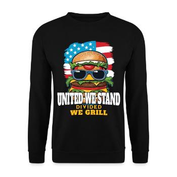 Lustiges Bbq-wortspiel-retro-vintage-hotdog-design - Unisex Pullover - Schwarz - Vorne - Alina (178cm) & Michal (187cm)