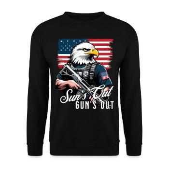 The sun is out, the gun is out July 4 - Unisex Sweatshirt - black - Front - Alina (178cm) & Michal (187cm)