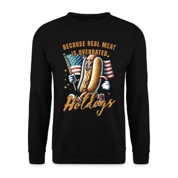 Funny meat pun in - Unisex Sweatshirt - black - Front - Alina (178cm) & Michal (187cm)