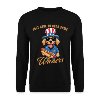 Schnapp Dir Ein Paar Wieners Retro Vintage Design - Unisex Pullover - Schwarz - Vorne - Alina (178cm) & Michal (187cm)