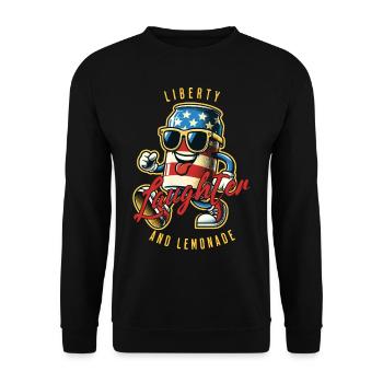 Liberty Laughter Limonade Retro Vintage Design - Unisex Pullover - Schwarz - Vorne - Alina (178cm) & Michal (187cm)