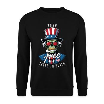 Né libre, imposé jusqu’à sa mort le 4 juillet - Sweat-shirt Unisexe - noir - Devant - Alina (178cm) & Michal (187cm)