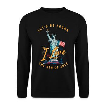 Ich Liebe Die Amerikanische Flagge Der - Unisex Pullover - Schwarz - Vorne - Alina (178cm) & Michal (187cm)