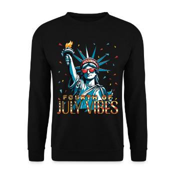 Ambiance du 4 juillet, célébrations de la Statue de la Liberté - Sweat-shirt Unisexe - noir - Devant - Alina (178cm) & Michal (187cm)