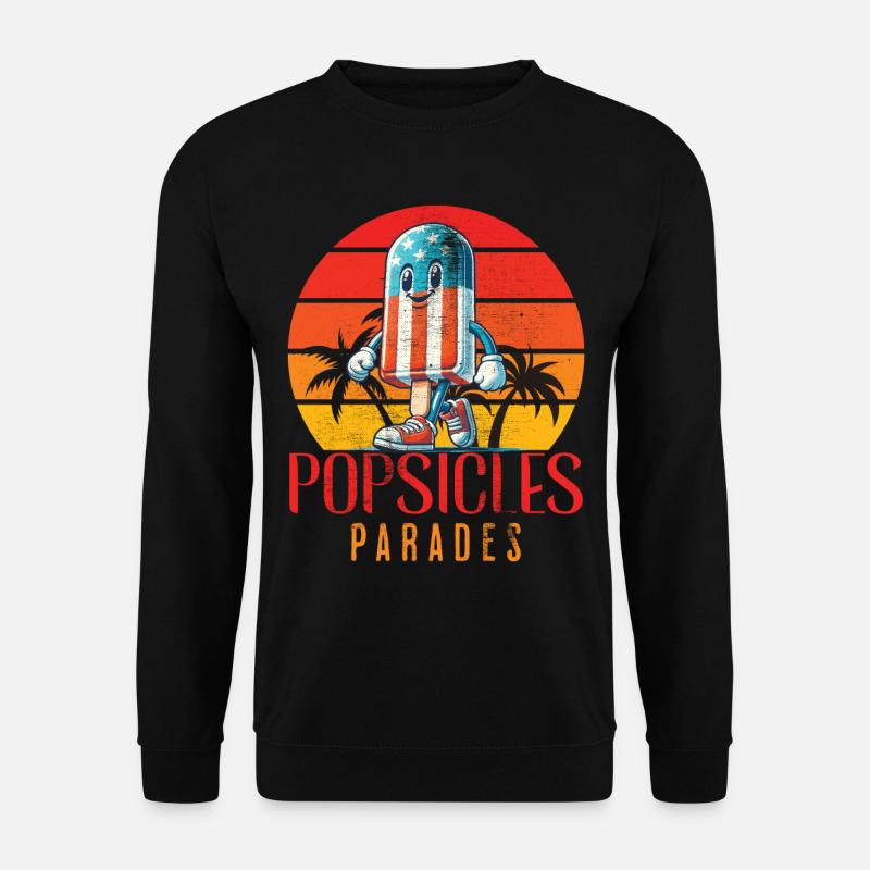 Eis Am Stiel Paraden Retro Vintage Design 4. Juli - Unisex Pullover - Schwarz