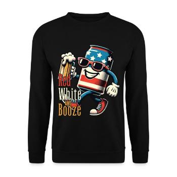 Rouge Blanc Alcool Rétro Vintage Design - Sweat-shirt Unisexe - noir - Devant - Alina (178cm) & Michal (187cm)