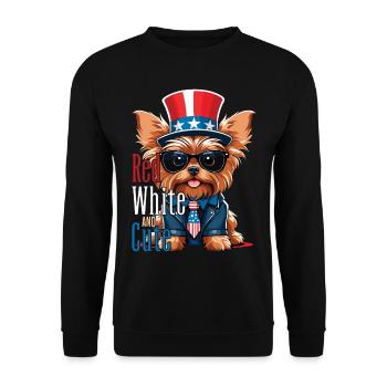 Yorkshire Terrier 4th of July Dog Lover - Unisex Sweatshirt - black - Front - Alina (178cm) & Michal (187cm)