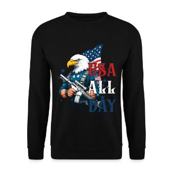 États-Unis toute la journée drôle de liberté Design 4 juillet - Sweat-shirt Unisexe - noir - Devant - Alina (178cm) & Michal (187cm)