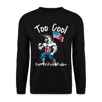 Fier Licorne des États-Unis Pas de règles britanniques Heureux 4ème - Sweat-shirt Unisexe - noir - Devant - Alina (178cm) & Michal (187cm)