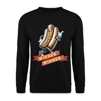 Wiener Winner 4th Of July Memorial Day - Unisex Sweatshirt - black - Front - Alina (178cm) & Michal (187cm)