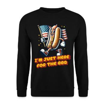 Ici pour le barbecue du 4 juillet Memorial Day Independence - Sweat-shirt Unisexe - noir - Devant - Alina (178cm) & Michal (187cm)