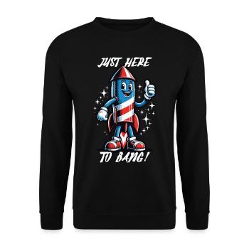 Hier Zu Knallen Amerikanische Flagge - Unisex Pullover - Schwarz - Vorne - Alina (178cm) & Michal (187cm)