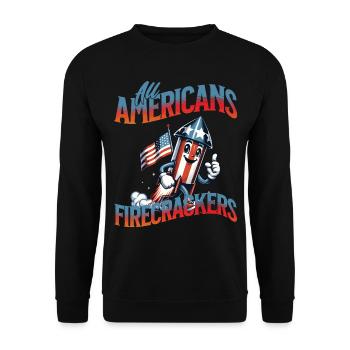 All American Firecrackers 4th Of July Memorial Day - Unisex Sweatshirt - black - Front - Alina (178cm) & Michal (187cm)