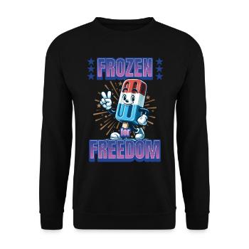 Frozen For Freedom Crème glacée au drapeau américain - Sweat-shirt Unisexe - noir - Devant - Alina (178cm) & Michal (187cm)