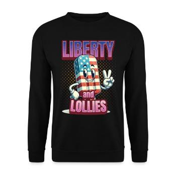 Liberty And Lollies 4th Of July Memorial Day - Unisex Sweatshirt - black - Front - Alina (178cm) & Michal (187cm)