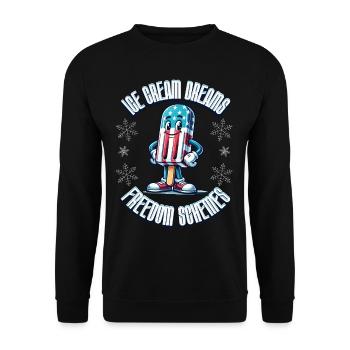 Funny Ice Cream 4th Of July Memorial Day - Unisex Sweatshirt - black - Front - Alina (178cm) & Michal (187cm)