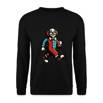 Halloween Costume Decoration Creepy Clown - Unisex Sweatshirt - black - Front - Alina (178cm) & Michal (187cm)