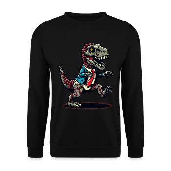 T-Rex dinosaure zombie Halloween Costume Décoration - Sweat-shirt Unisexe - noir - Devant - Alina (178cm) & Michal (187cm)