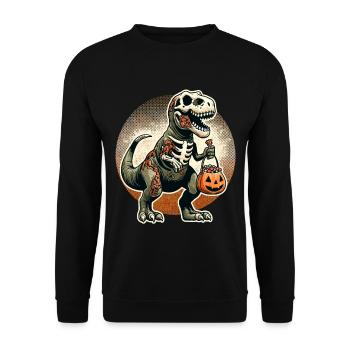TRex Dinosaure Zombie Halloween Costume - Sweat-shirt Unisexe - noir - Devant - Alina (178cm) & Michal (187cm)