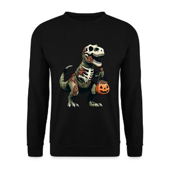 T-Rex dinosaure zombie Halloween Costume Décoration - Sweat-shirt Unisexe - noir - Devant - Alina (178cm) & Michal (187cm)