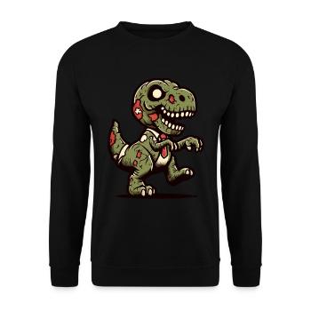 T-Rex Dinosaure Mignon Zombie Halloween - Sweat-shirt Unisexe - noir - Devant - Alina (178cm) & Michal (187cm)