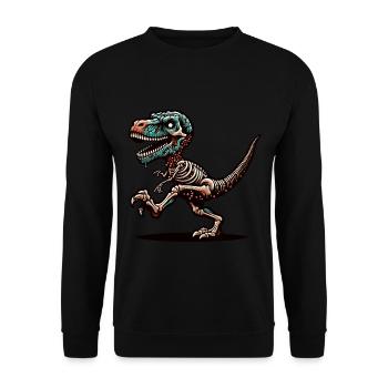 T-Rex dinosaure zombie Halloween Costume Décoration - Sweat-shirt Unisexe - noir - Devant - Alina (178cm) & Michal (187cm)