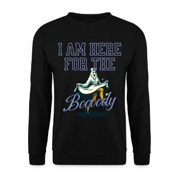 Drôle de fantôme disant costume d’Halloween - Sweat-shirt Unisexe - noir - Devant - Alina (178cm) & Michal (187cm)