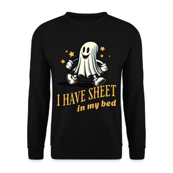 Funny Ghost Saying Halloween Costume - Unisex Sweatshirt - black - Front - Alina (178cm) & Michal (187cm)