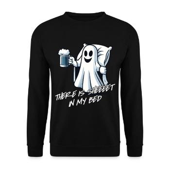 Drôle de fantôme disant costume d’Halloween - Sweat-shirt Unisexe - noir - Devant - Alina (178cm) & Michal (187cm)