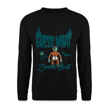 Funny Saying Zombie Butt Halloween Costume - Unisex Sweatshirt - black - Front - Alina (178cm) & Michal (187cm)