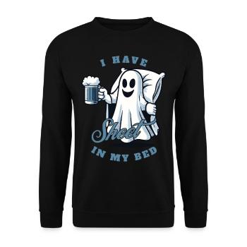Funny Ghost Saying Halloween Costume - Unisex Sweatshirt - black - Front - Alina (178cm) & Michal (187cm)