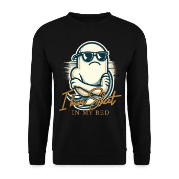 Unheimlich Lustiger Geister Spruch i have sheet - Unisex Sweatshirt - black - Front - Alina (178cm) & Michal (187cm)