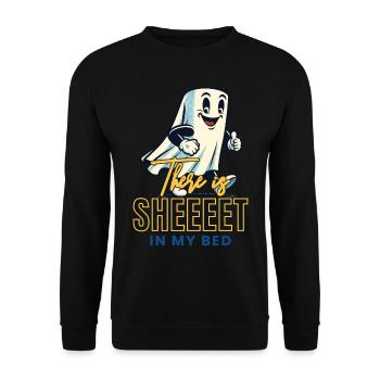 Funny Ghost Saying Occult Halloween Ghost - Unisex Sweatshirt - black - Front - Alina (178cm) & Michal (187cm)