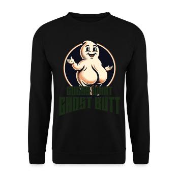 Drôle de fantôme disant costume d’Halloween - Sweat-shirt Unisexe - noir - Devant - Alina (178cm) & Michal (187cm)