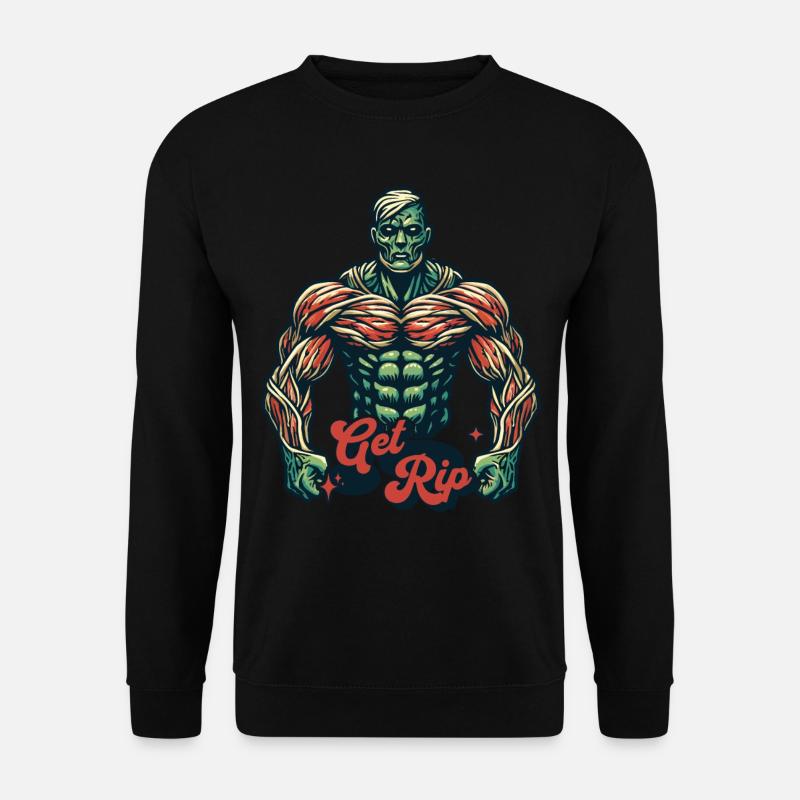 lGet RIP Muscular Zombie Bodybuilder - Unisex Sweatshirt - black