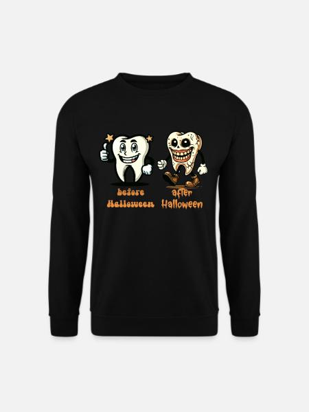 Zähne Vor Halloween Lustiger Spruch Design - Unisex Pullover - Schwarz