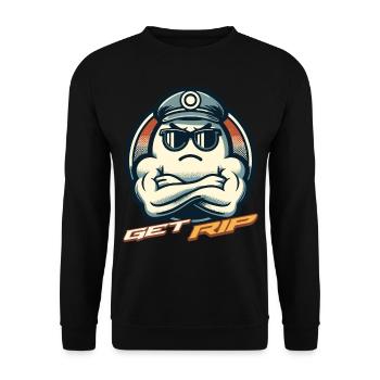 Halloween Costume Funny Ghosts Saying get R.I.P - Unisex Sweatshirt - black - Front - Alina (178cm) & Michal (187cm)