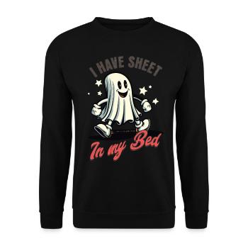 Funny Ghost Saying Halloween Costume - Unisex Sweatshirt - black - Front - Alina (178cm) & Michal (187cm)