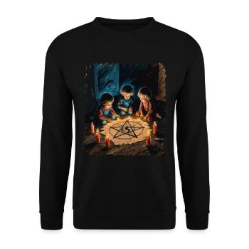 Retro Vintage Design Occult Summoning Rituals - Unisex Sweatshirt - black - Front - Alina (178cm) & Michal (187cm)