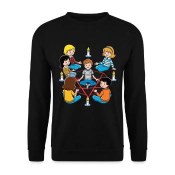 Retro Design Occult Summoning Rituals Vintage - Unisex Sweatshirt - black - Front - Alina (178cm) & Michal (187cm)