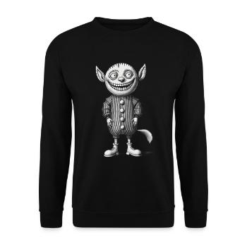 Creepy Monster Design Halloween Gnome Outfit - Unisex Sweatshirt - black - Front - Alina (178cm) & Michal (187cm)