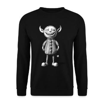 Creepy Monster Design Halloween Gnome Outfit - Unisex Sweatshirt - black - Front - Alina (178cm) & Michal (187cm)