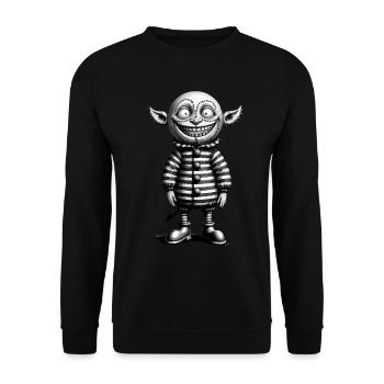 Halloween Gnome Outfit Gruseliges Monster Design - Unisex Pullover - Schwarz - Vorne - Alina (178cm) & Michal (187cm)