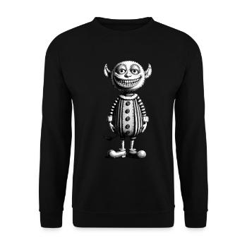 Gruseliges Monster Design Halloween Gnome Outfit - Unisex Pullover - Schwarz - Vorne - Alina (178cm) & Michal (187cm)
