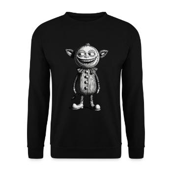 Gruseliges Monster Design Halloween Gnome Outfit - Unisex Pullover - Schwarz - Vorne - Alina (178cm) & Michal (187cm)