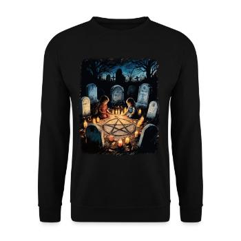 Retro Vintage Design Occult Summoning Rituals - Unisex Sweatshirt - black - Front - Alina (178cm) & Michal (187cm)